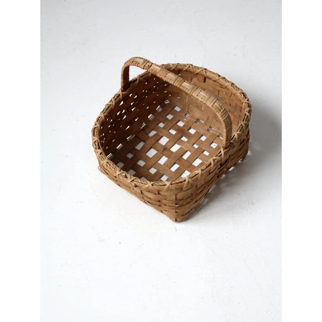 Vintage Splint Weave Basket For Sale - Image 6 of 13