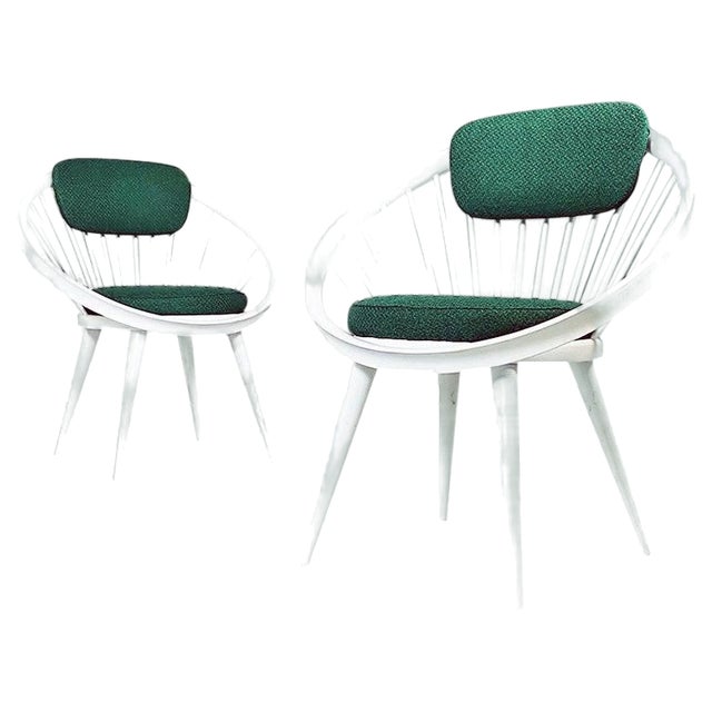 Set of Mid-Century Swedish Beach Circle Armchairs attributed to Yngve Ekström for Ese Mobler, 1970s, 1960s For Sale