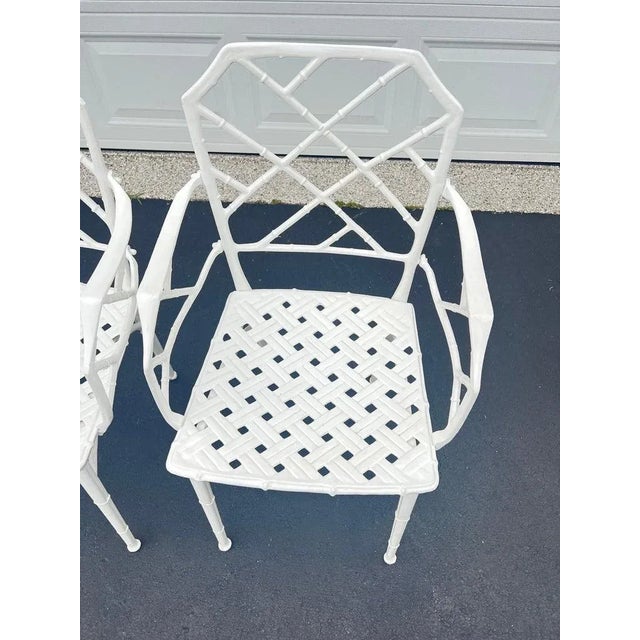 Pair of White Faux Bamboo “Calcutta” Chairs by Brown Jordan For Sale - Image 17 of 18