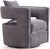 Kennedy Grey Velvet Swivel Chair For Sale - Image 4 of 10