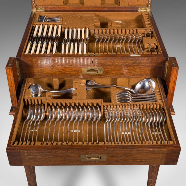 1910's Antique 154pc Canteen on Stand For Sale - Image 10 of 12