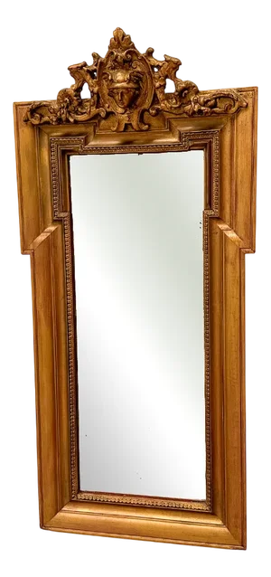 Gilded Wall Mirror with Beveled Glass and Ornate Frame from Befos