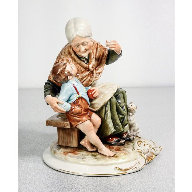 Grandparents and Grandchildren Sculptures by B. Merli, Set of 2 For Sale - Image 14 of 18