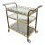 Vintage Regency Style Brass & Glass Three-Tier Bar Cart With Large Casters For Sale