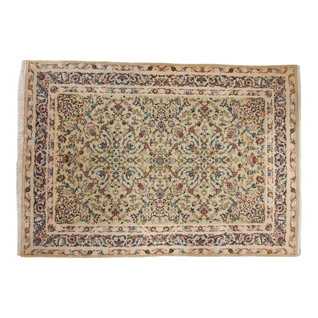 Vintage Kashan Carpet - 7'5" x 10'3" For Sale