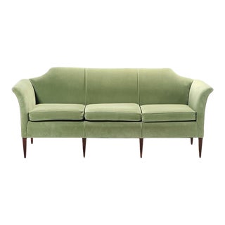 Mid 20th Century Six Leg Green Sofa For Sale