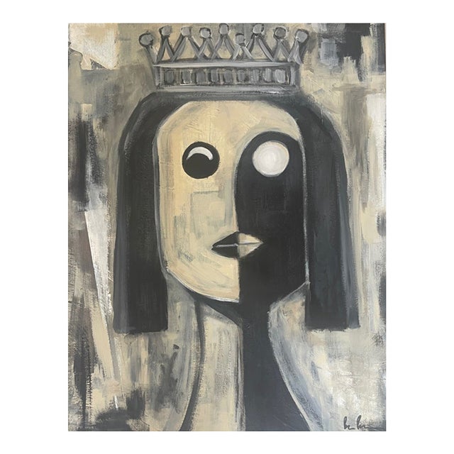 Mid-Century Inspired Queen Portrait by Bryan Boomershine For Sale