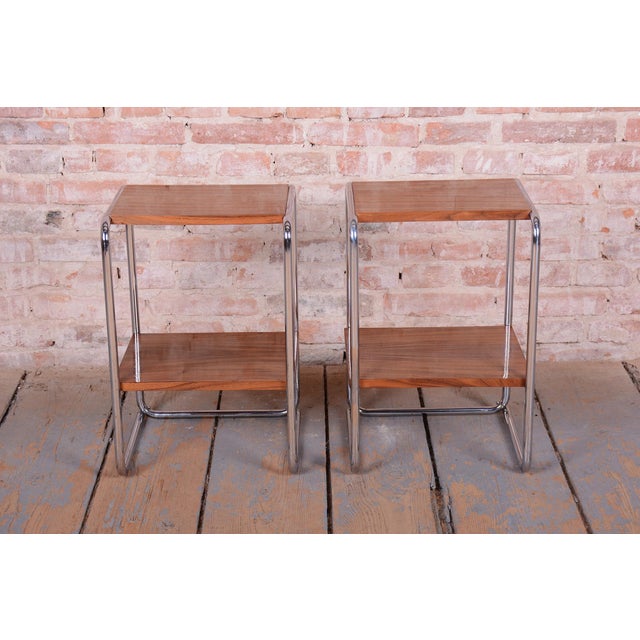 Metal Bauhaus Bedside Tables by M. Breuer for Thonet, Germany, 1920s, Set of 2 For Sale - Image 7 of 16