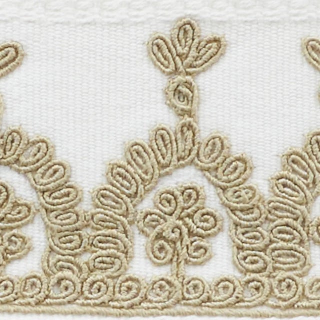 Noelia Tape's intricate, scrolling design is rendered in delicate, corded embroidery. It's an exquisite, Old World touch...