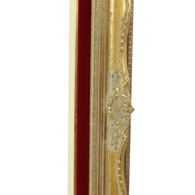 Vintage Baroque Style Gilt Frame in Red Velvet For Sale - Image 15 of 18