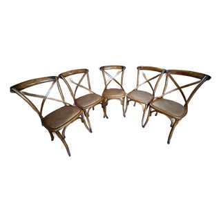 Vintage Bendwood Crossback Dining Chairs -Set of 5 For Sale