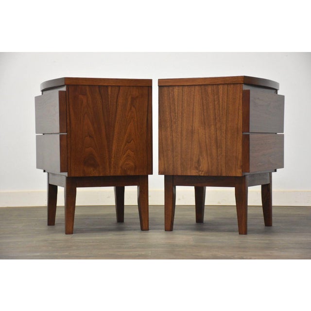 Walnut MCM Nightstands a Pair Chairish