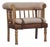 Bouclé and Leather Upholstered Bench With Spindle Back For Sale