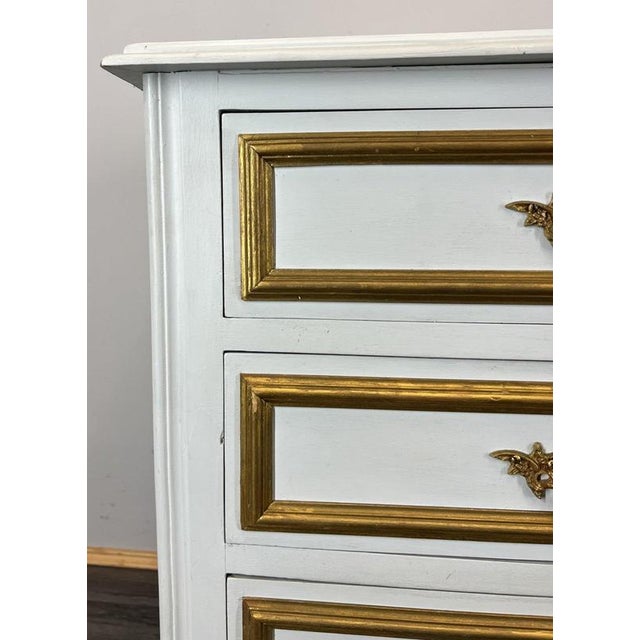Gold Vintage French Carved Chest of 3 Drawers For Sale - Image 8 of 17