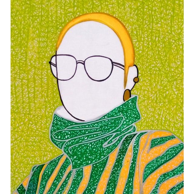 Janet Adegoke Why Does My Drink Taste Funny, 2021 Acrylic on canvas 42 x 36 x 1 in Unique work Includes a Certificate of...