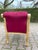 1970 French Artisan Louis XVI Red Velvet Beech Bench For Sale - Image 4 of 8