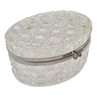 Pressed Crystal Glass Box, USA, 1900s For Sale