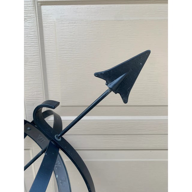 Late 20th Century Large Classical Iron Armillary Sphere Garden Sculpture on Stand – English Estate Style For Sale - Image 4 of 12