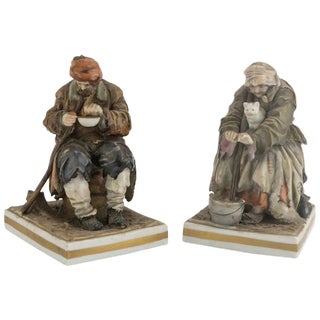 Vintage Porcelain Figurine Set by Richard Ginori, 1950s, Set of 2 For Sale