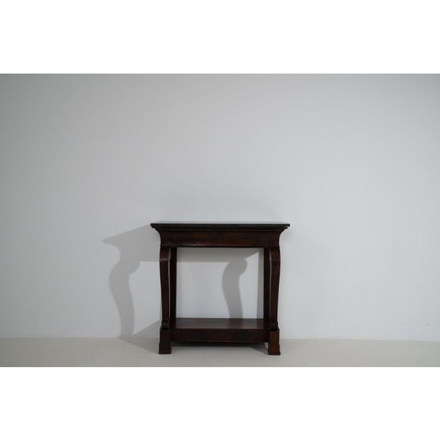 19th Century France Brown Wood Console Table For Sale - Image 10 of 11