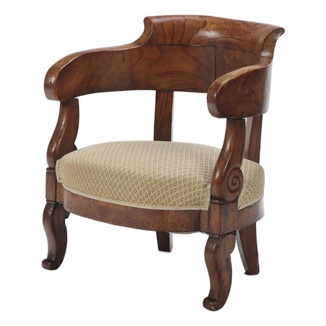 Antique French Restoration Child’s Barrel Chair For Sale