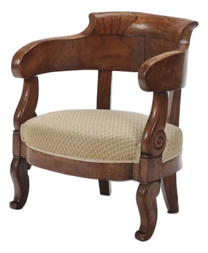 Antique French Restoration Child’s Barrel Chair