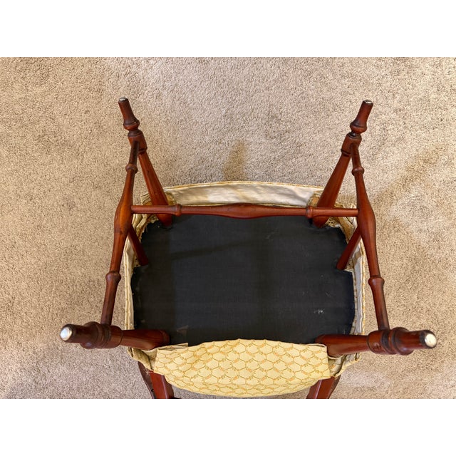 Early 20th Century Mahogany Office Armchair With Patterned Upholstery For Sale - Image 11 of 11