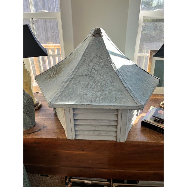 Turquoise 1920s Vintage Hexagon Cupola For Sale - Image 8 of 8