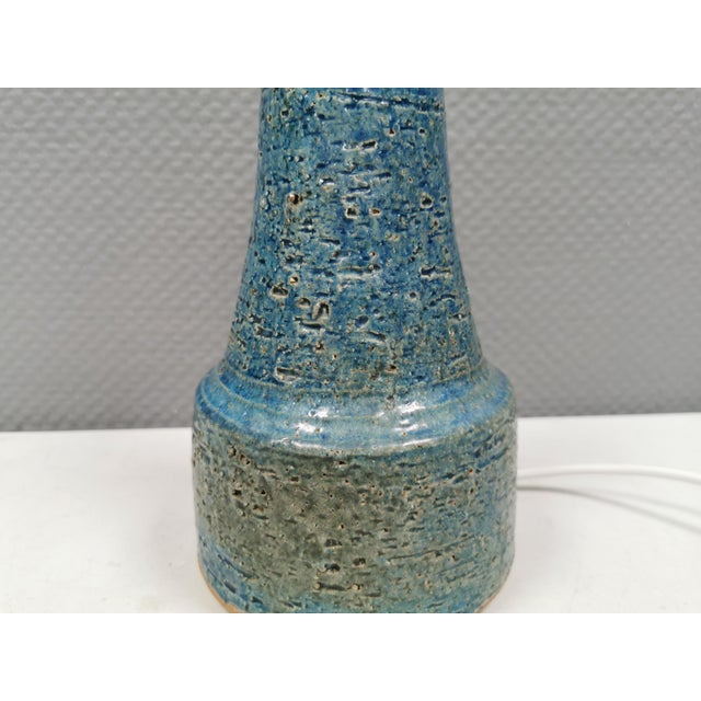 Very Helle Allpass Table Lamp in Turquoise/Bluish Partial Glaze, Denmark, 1970s For Sale - Image 6 of 11