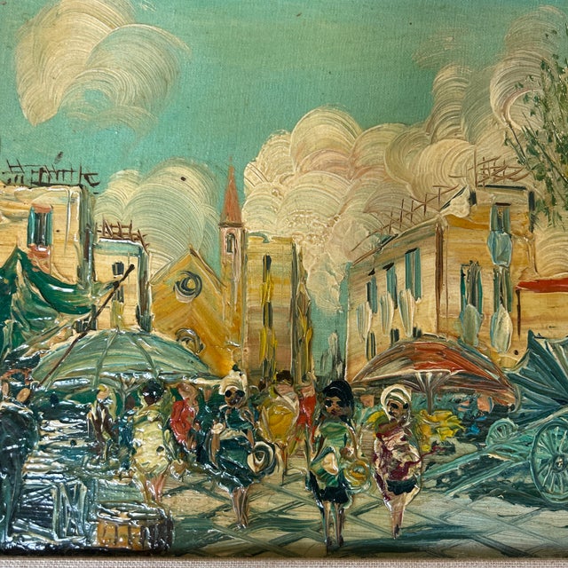1970’s original impressionist European street scene cityscape painting on canvas. Measures 17x15 framed. Check out my shop...