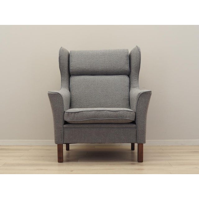 The armchair was made in the 1970s, Danish production. The structure was made of beech wood. Wood after refreshing. The...