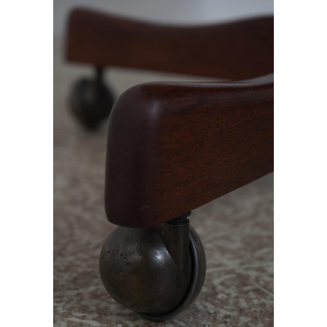 Classic Leather Tufted Rolling Desk Chair For Sale - Image 11 of 18