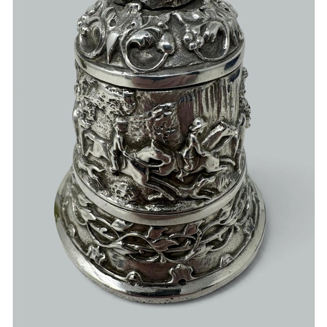 English Antique Vintage English Sterling Dinner Table Bell London Hallmark 1976. 10.7ozs For Sale - Image 3 of 11