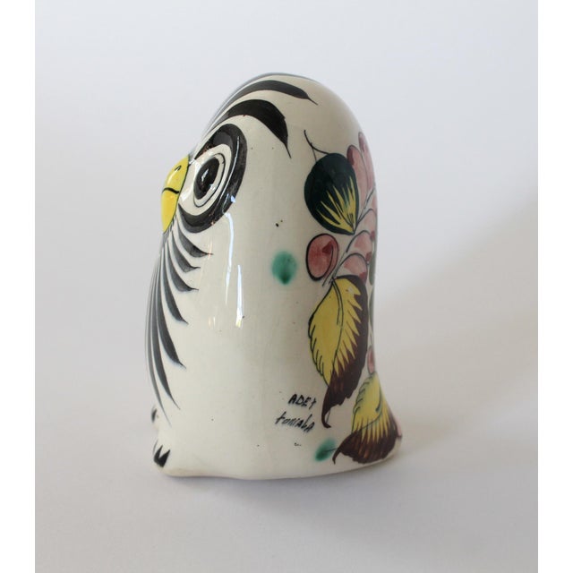 Vintage Hand Painted Ceramic Owl For Sale - Image 4 of 8