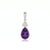 Beautiful Amethyst Teardrop Pendant With Cubic Zirconia in 925 Sterling Silver For Sale - Image 4 of 7