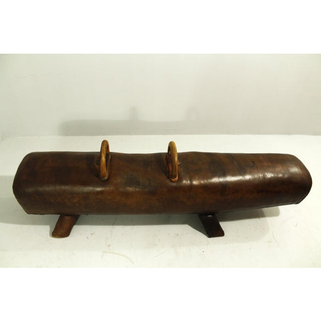 Vintage Leather Gym Pommel Horse Bench, 1900s For Sale - Image 11 of 15