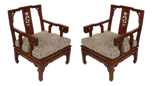 Asian Carved Hardwood Chairs