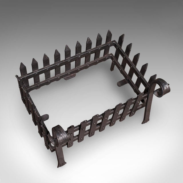 Antique Fireplace Hearth Set, English, Cast Iron, Fire Back, Grate, Victorian For Sale - Image 11 of 12