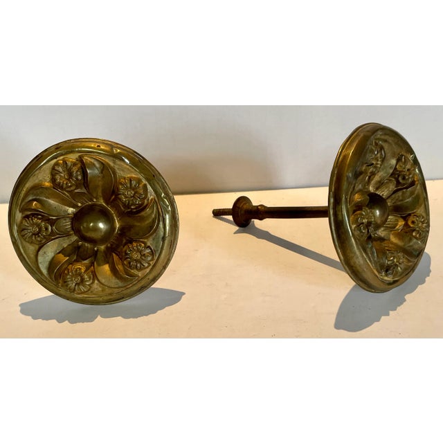 Metal Antique Brass Curtain Tiebacks- Set of 3 For Sale - Image 7 of 7
