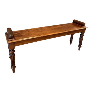 Antique Window Seat in Mahogany, 1880 For Sale