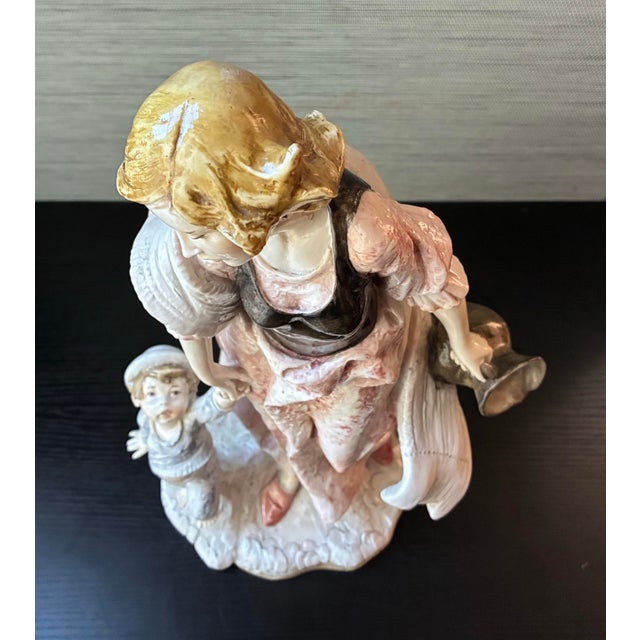 VTG Italian Sculpture of a Mother & Son by Amilcare Santini , 17" T., Heavy For Sale - Image 9 of 12
