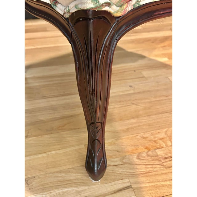 Mid 20th Century Mid 20th Century Louis XV Armchair Fauteuil Upholstered in Raymond Waites Magnolia Linen Fabric For Sale - Image 5 of 11