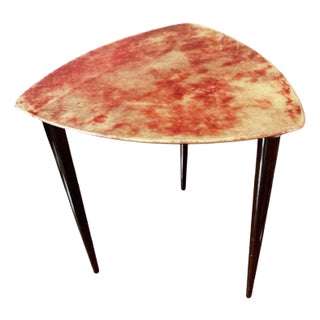 Coffee Table in Red Lacquered Goatskin Parchment by Aldo Tura, Italy, 1950s For Sale
