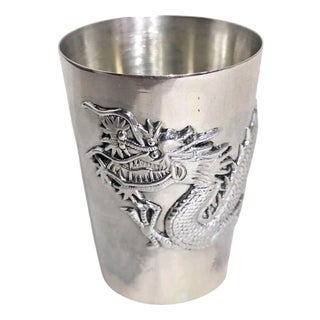 Antique Late 19th Century Chinese Export Silver Beaker from Tuck Chang & Co. For Sale