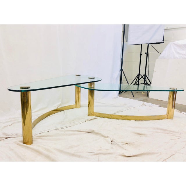 Vintage Mid Century Modern Brass Glass Coffee Table Chairish