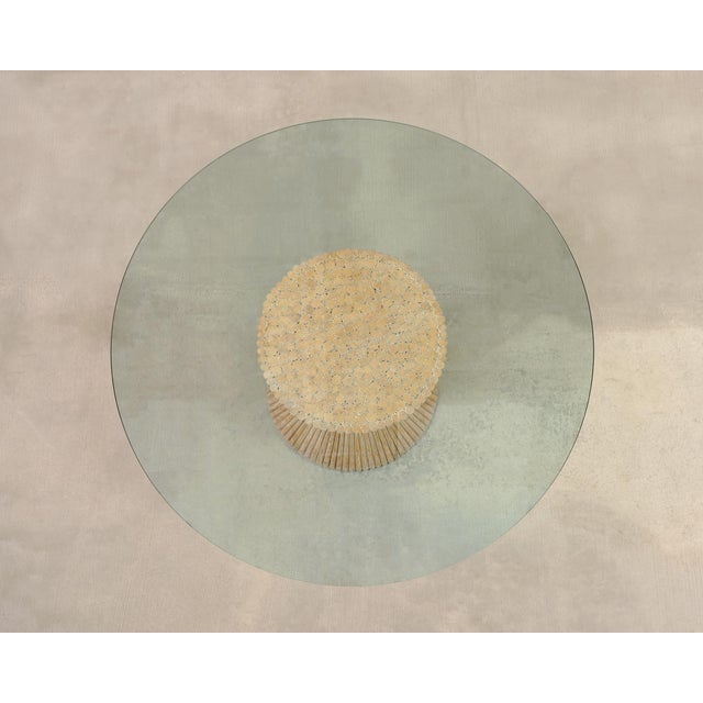 McGuire McGuire Labeled Organic Modern Cerused Rattan Glass Dining Table For Sale - Image 4 of 18