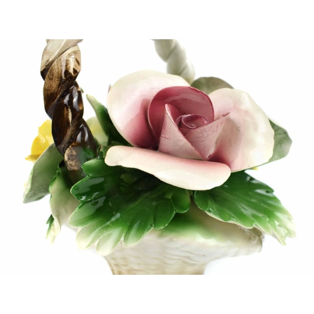 Mid 20th Century Mid 20th Century Nuona Capodimonte Flower Basket Art For Sale - Image 5 of 10