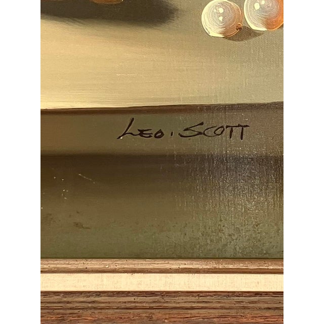 Leo Scott – Large Still Life With Fruit and Books, Original Oil on Canvas For Sale - Image 10 of 16