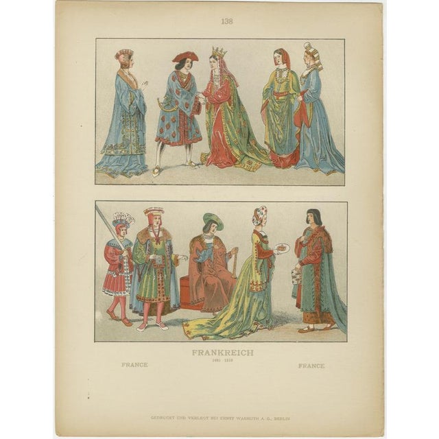 French renaissance costumes 1500s – set of 6 antique prints this exceptional set of six antique costume plates presents a...
