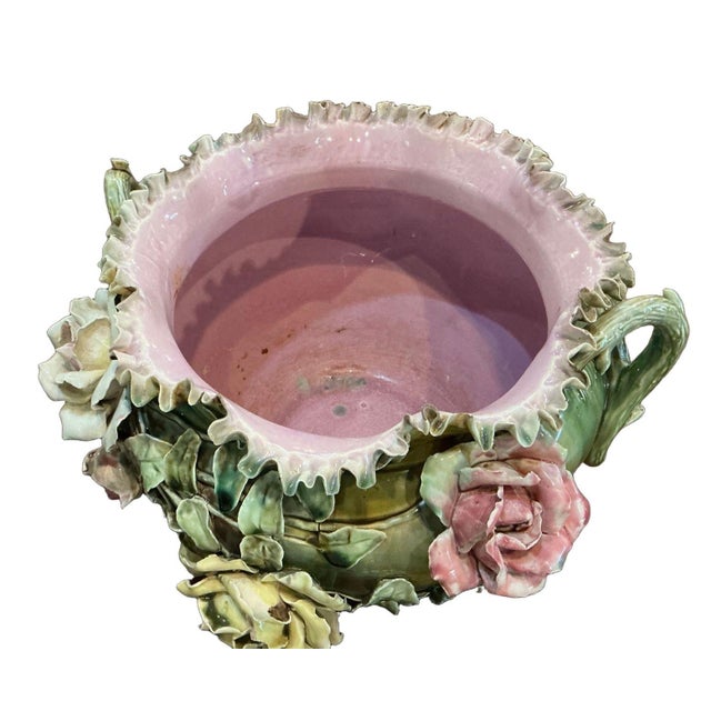 Ceramic Circa 1900 Majolica Jardiniere For Sale - Image 7 of 18